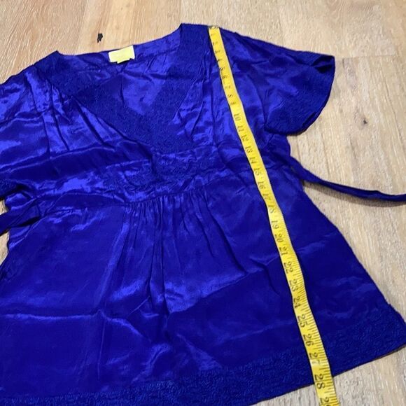 Maeve Anthropologie  Blue cross over embroider blouse - Picture 8 of 9